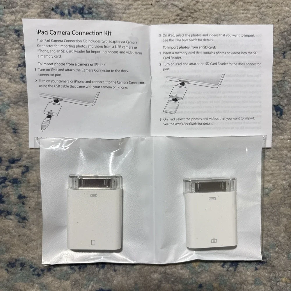 Apple iPad Camera Connection Kit 30 Pin Model MC531ZM/A OEM Open Box